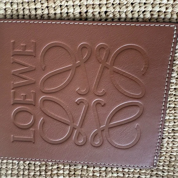 Loewe Beige Woven Tote with Brown Leather Logo Patch - Picture 8 of 8